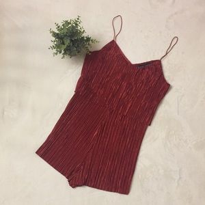 NWT Polly and Esther Rust Satin Romper